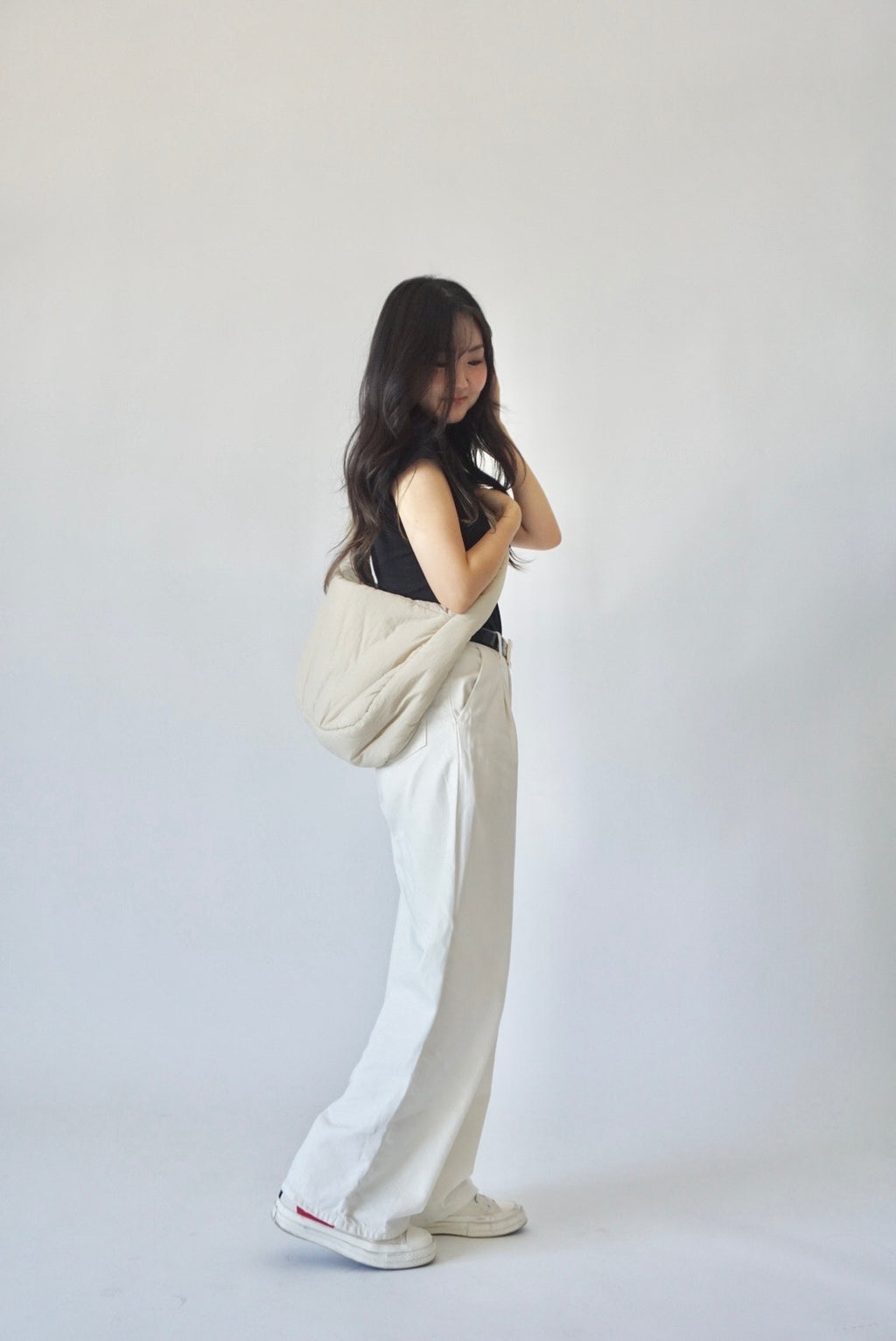 Almond Puffy Plush Bag